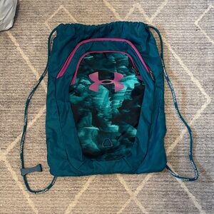Under Armour Teal and Pink Drawstring Bag